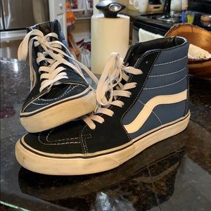 Blue and Black height top Vans
